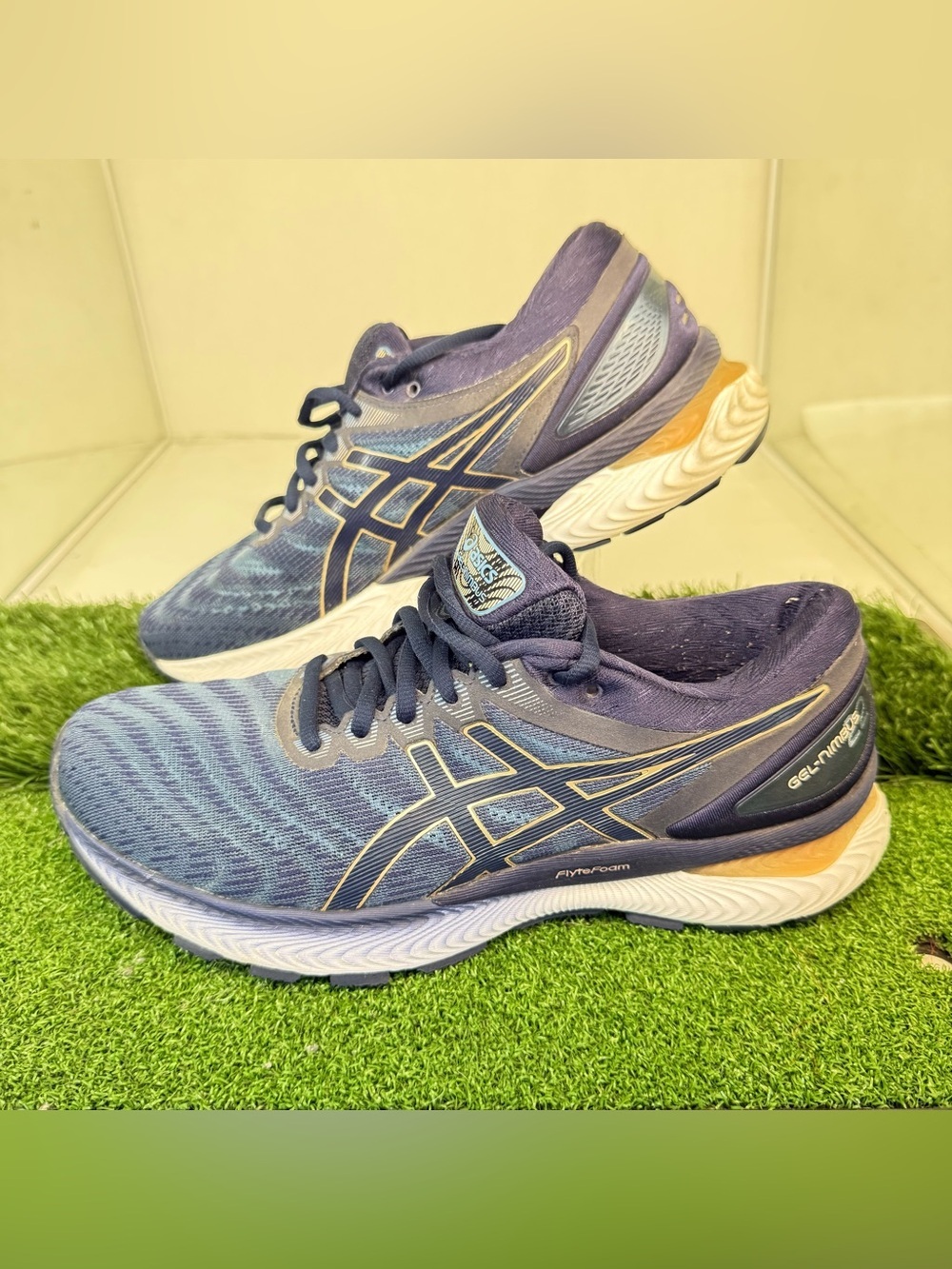 Asics Gel Nimbus 22 1012A587 Women US 9 Blue Running Shoes Lace